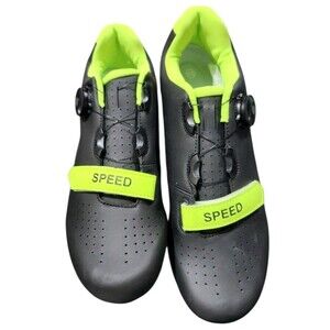 11.5 Mens Speed Microtex Unisex Cycling Bike Shoes Black Green Size 45 Eur